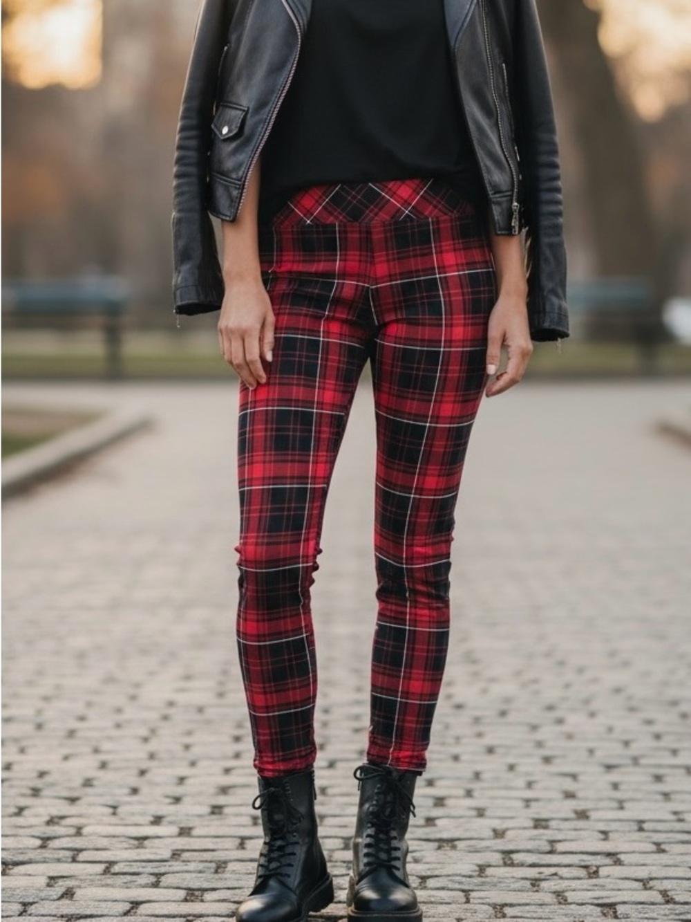 torrid Red and Black Plaid Skinny Pants
